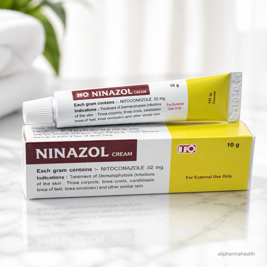 Ninazol Cream 10g containing Ketoconazole for fungal skin infections